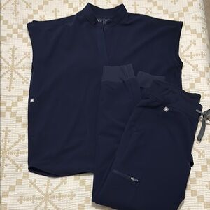 Figs Navy Blue Scrub Set